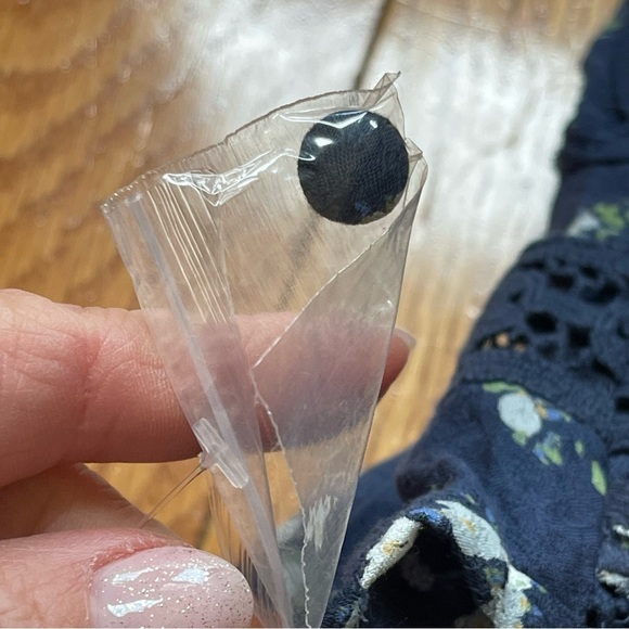 Free People Bali Tate Mixed Media Crochet Floral Printed Bodysuit Blue Sz S - Picture 11 of 14